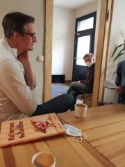 Buchlesung in der Kaffeeroesterei mit Thomas Leibe.JPG